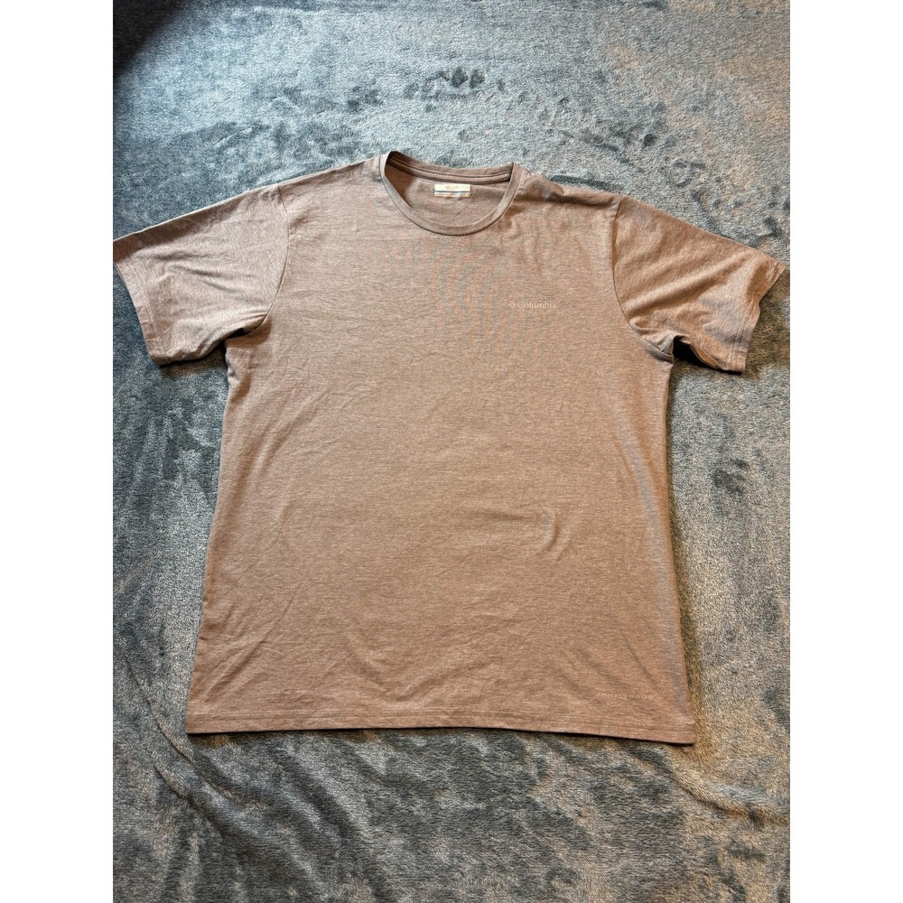 Columbia Omni-Shade T-Shirt Brown Heather Mens Large UPF Sun Protection AO0805